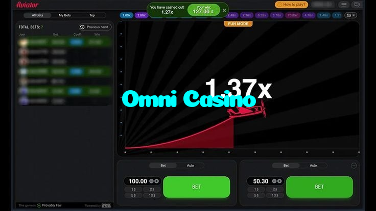 Omni Casino casino presented on mobile device in Pakistan with slots and live games